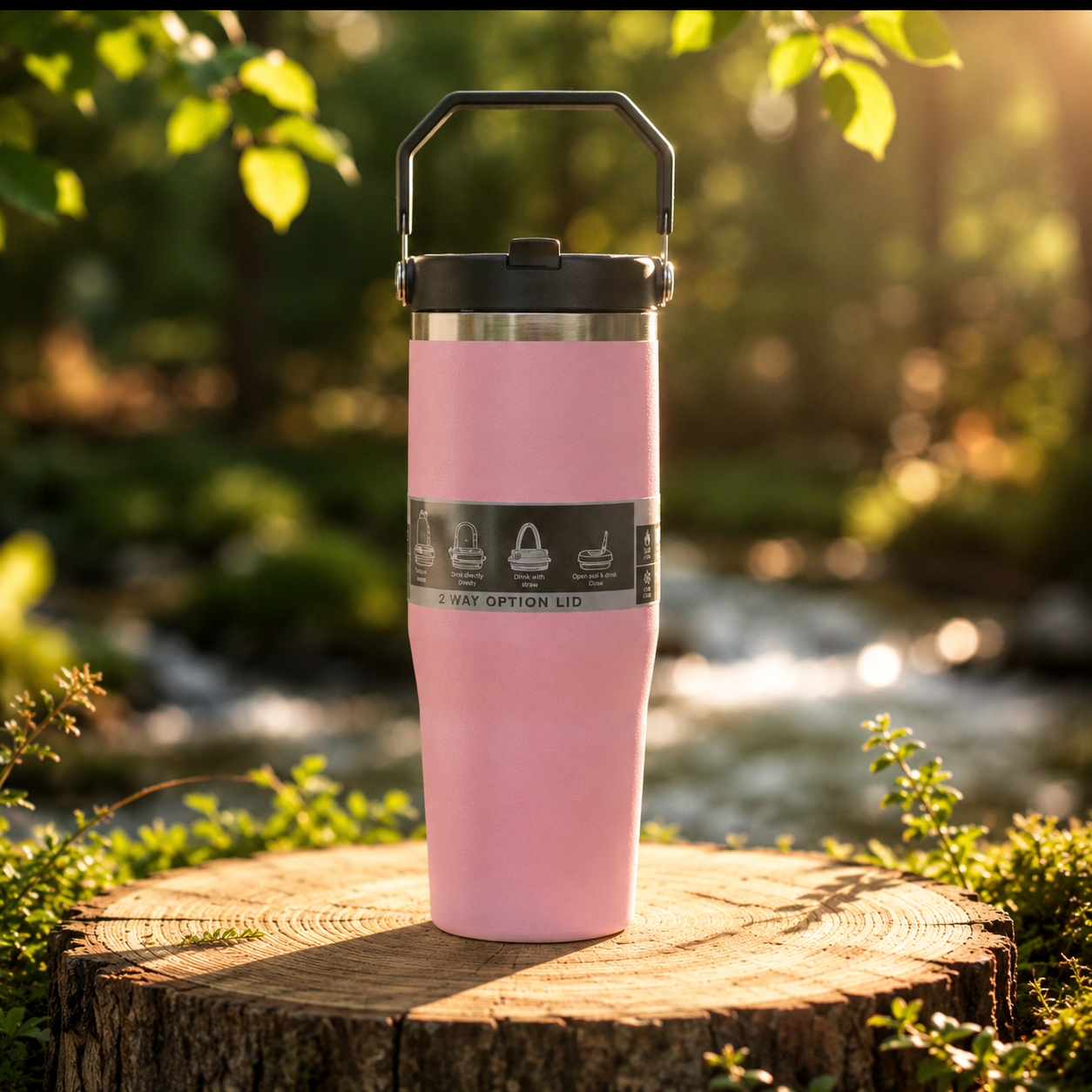 Nexlore HydraHalo Tumbler — 900ML Insulated Travel Tumbler with 2-Way Lid